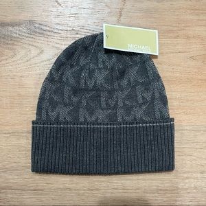 NWT Michael Kors Metallic Logo Knit Hat